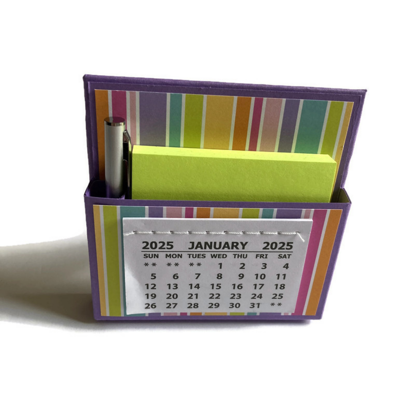 Fairy Garden Stripes 2025 Desk Calendar