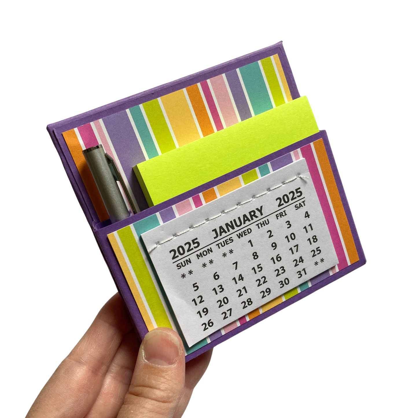 Fairy Garden Stripes 2025 Desk Calendar