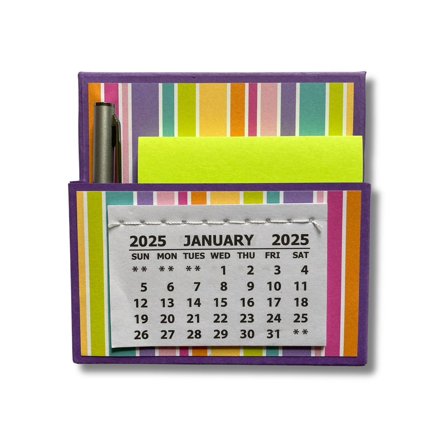 Fairy Garden Stripes 2025 Desk Calendar