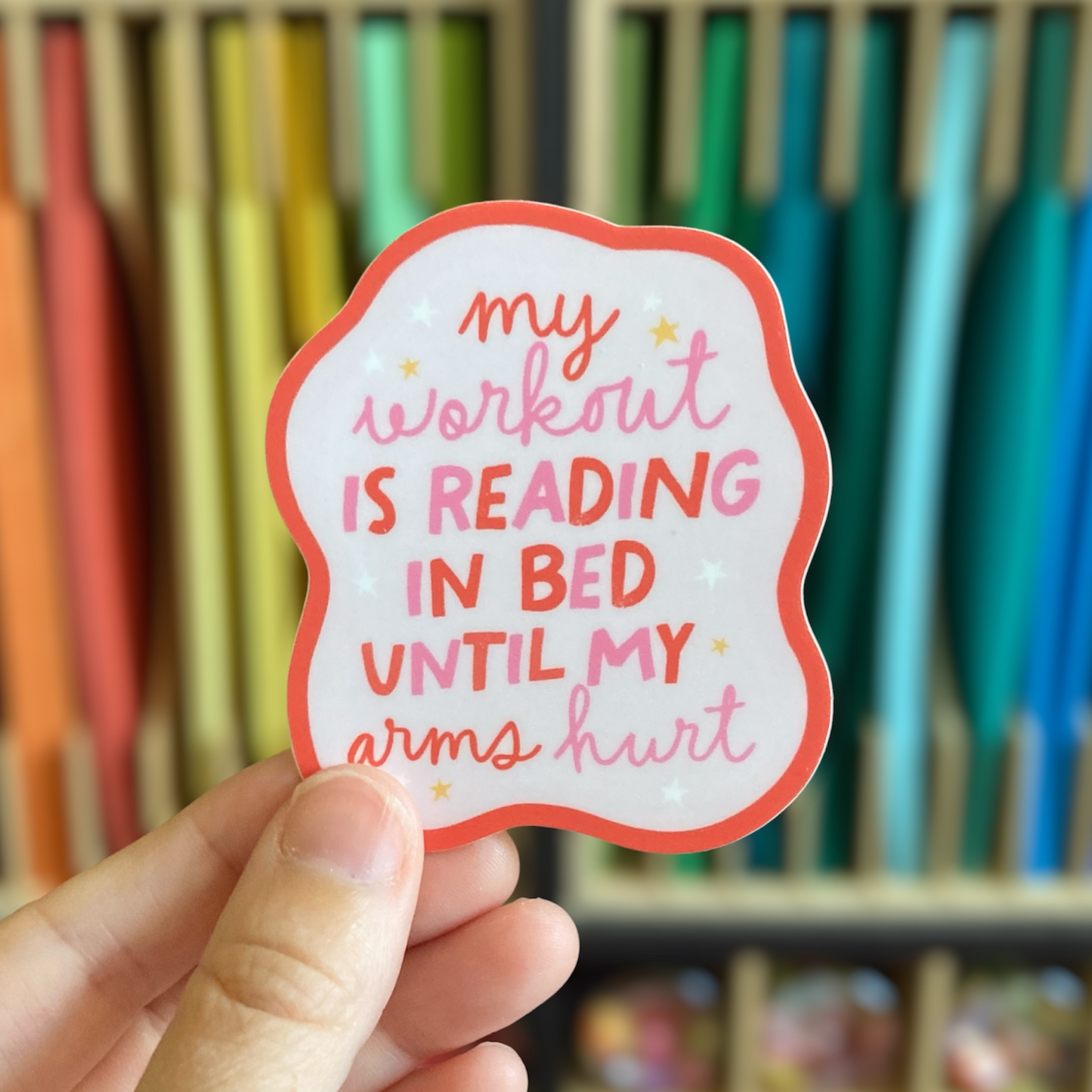 My Workout Is Reading In Bed Sticker