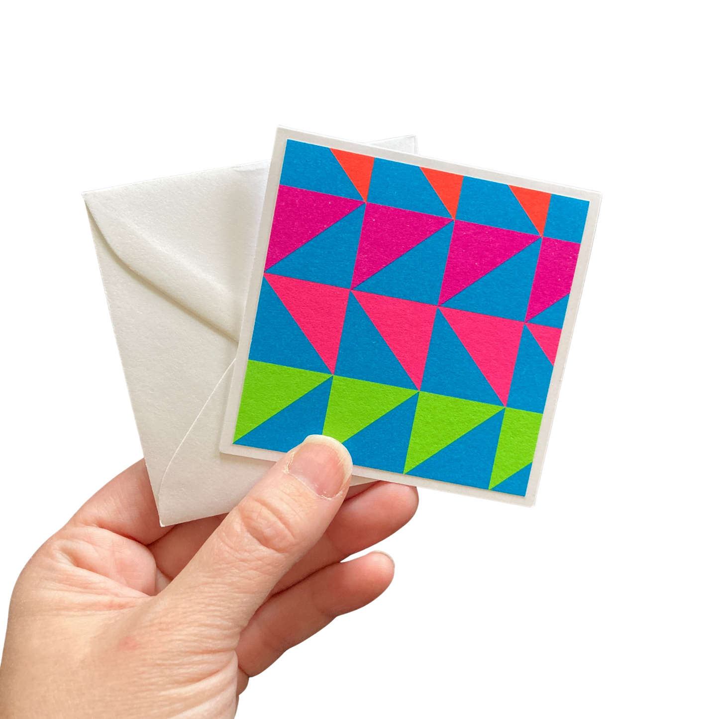 3x3 Neon Geometric Note Cards