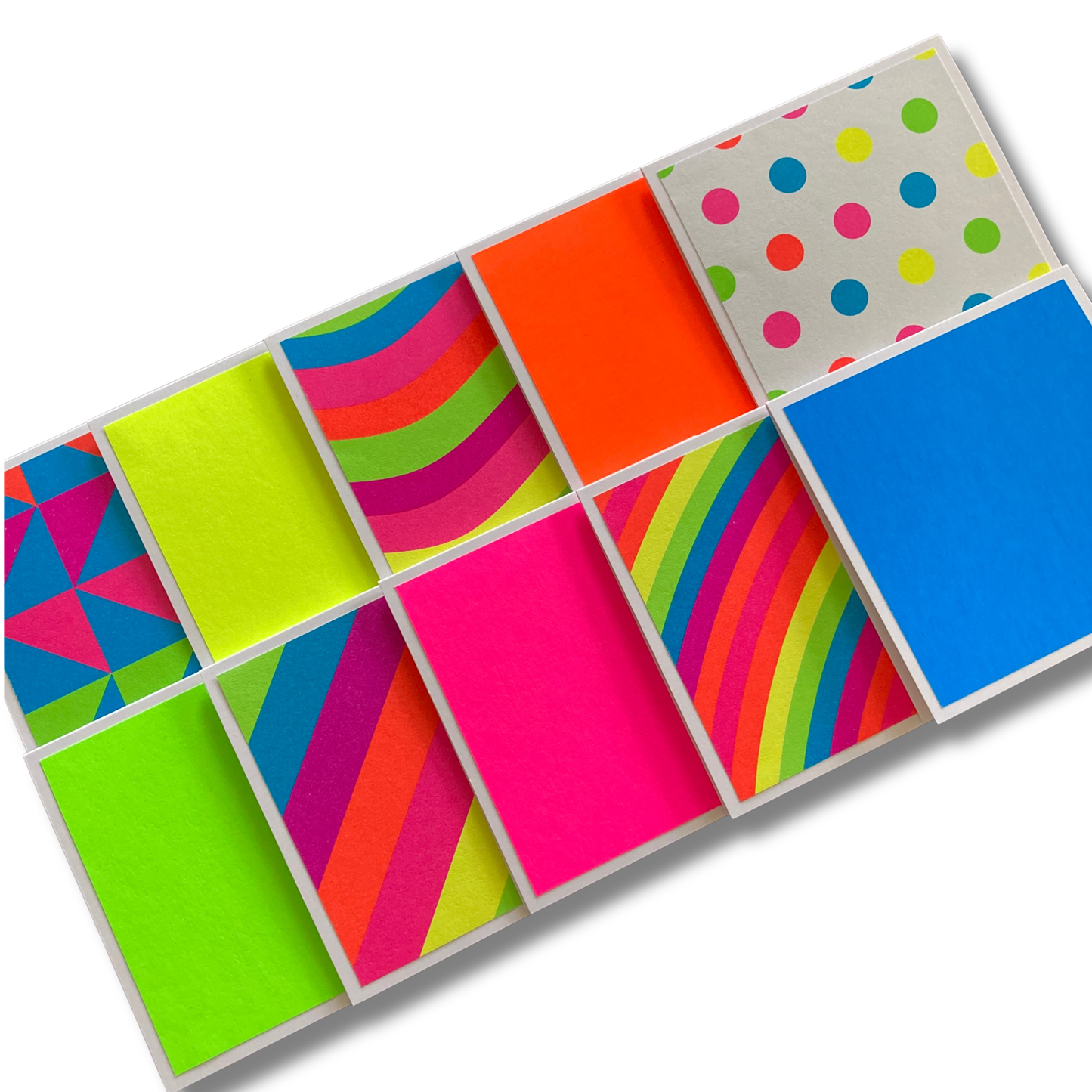 3x3 Neon Geometric Note Cards
