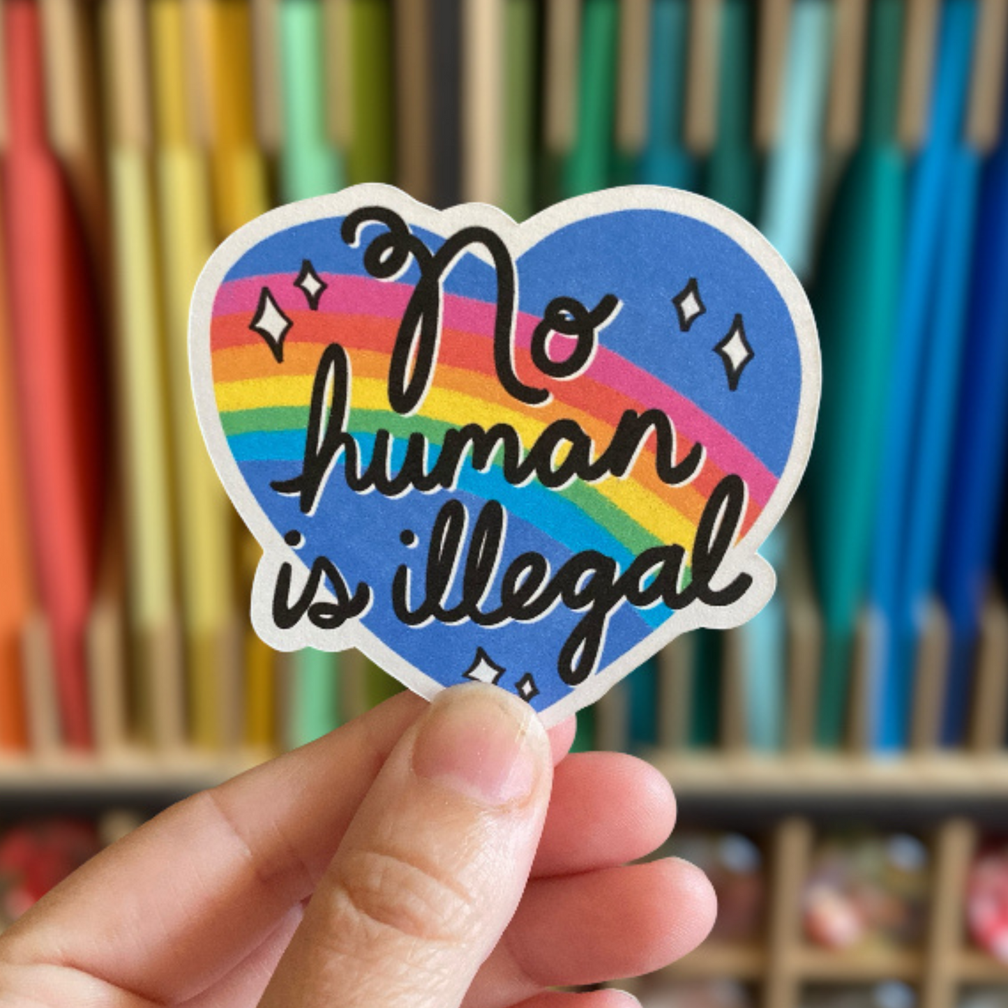 No Human Is Illegal Sticker