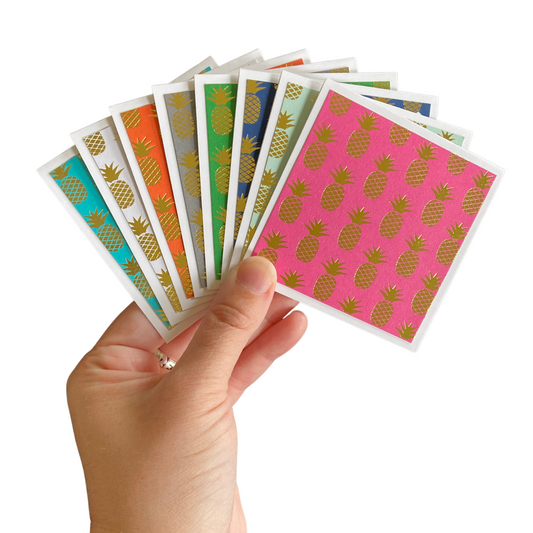 3x3 Metallic Pineapple Note Cards