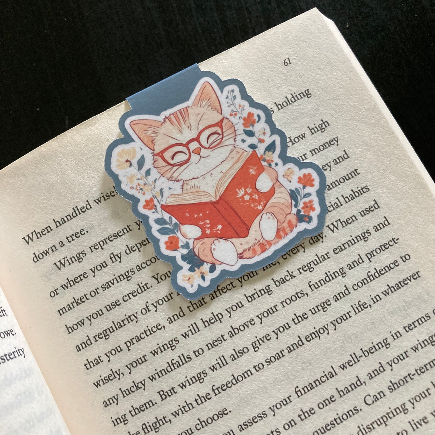 Reading Cat Magnetic Bookmark