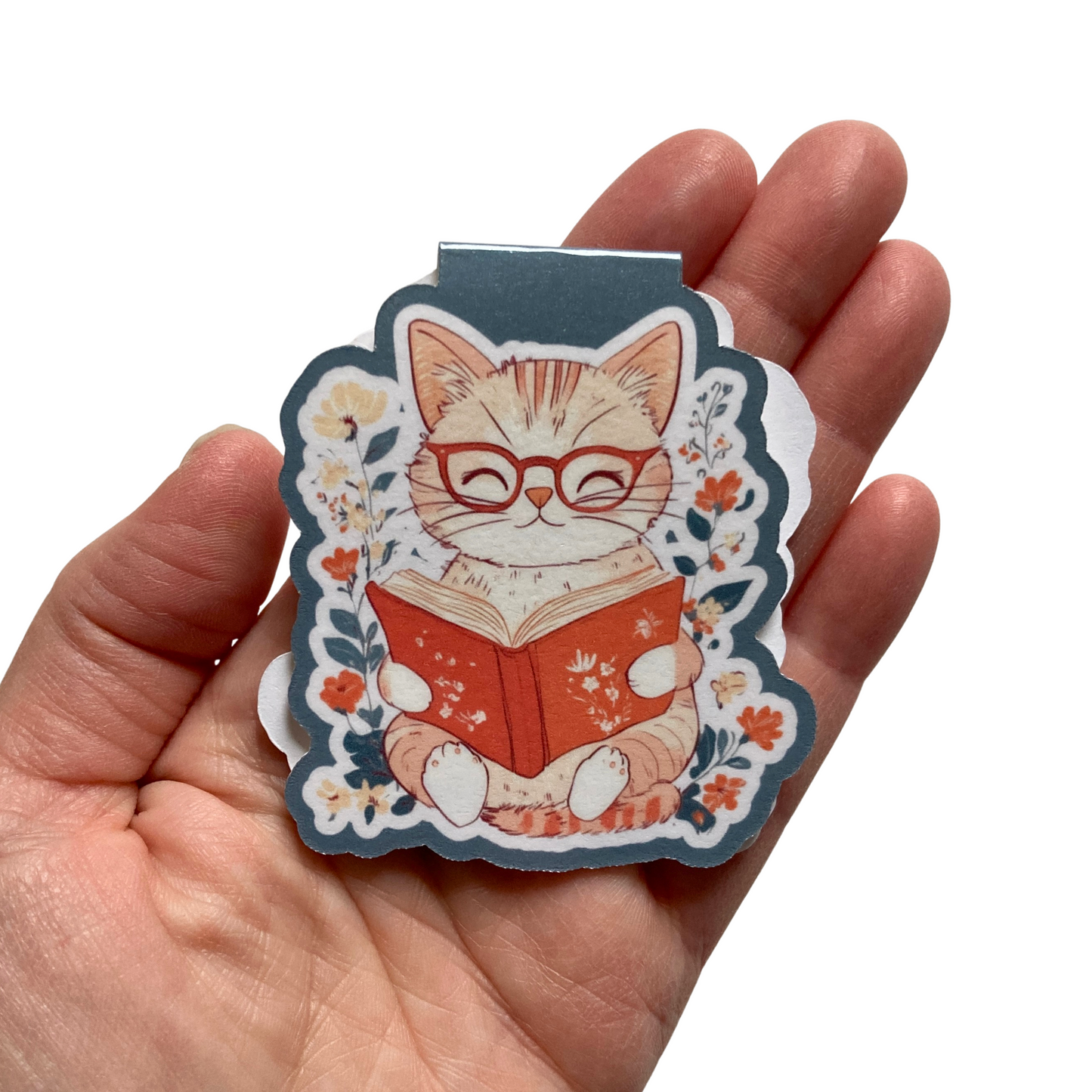Reading Cat Magnetic Bookmark