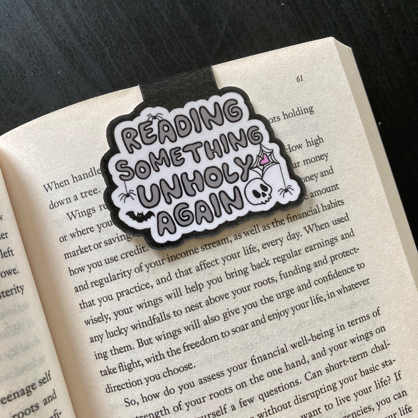 Reading Something Unholy Again Magnetic Bookmark