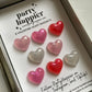 Shimmery Valentine Heart Magnets