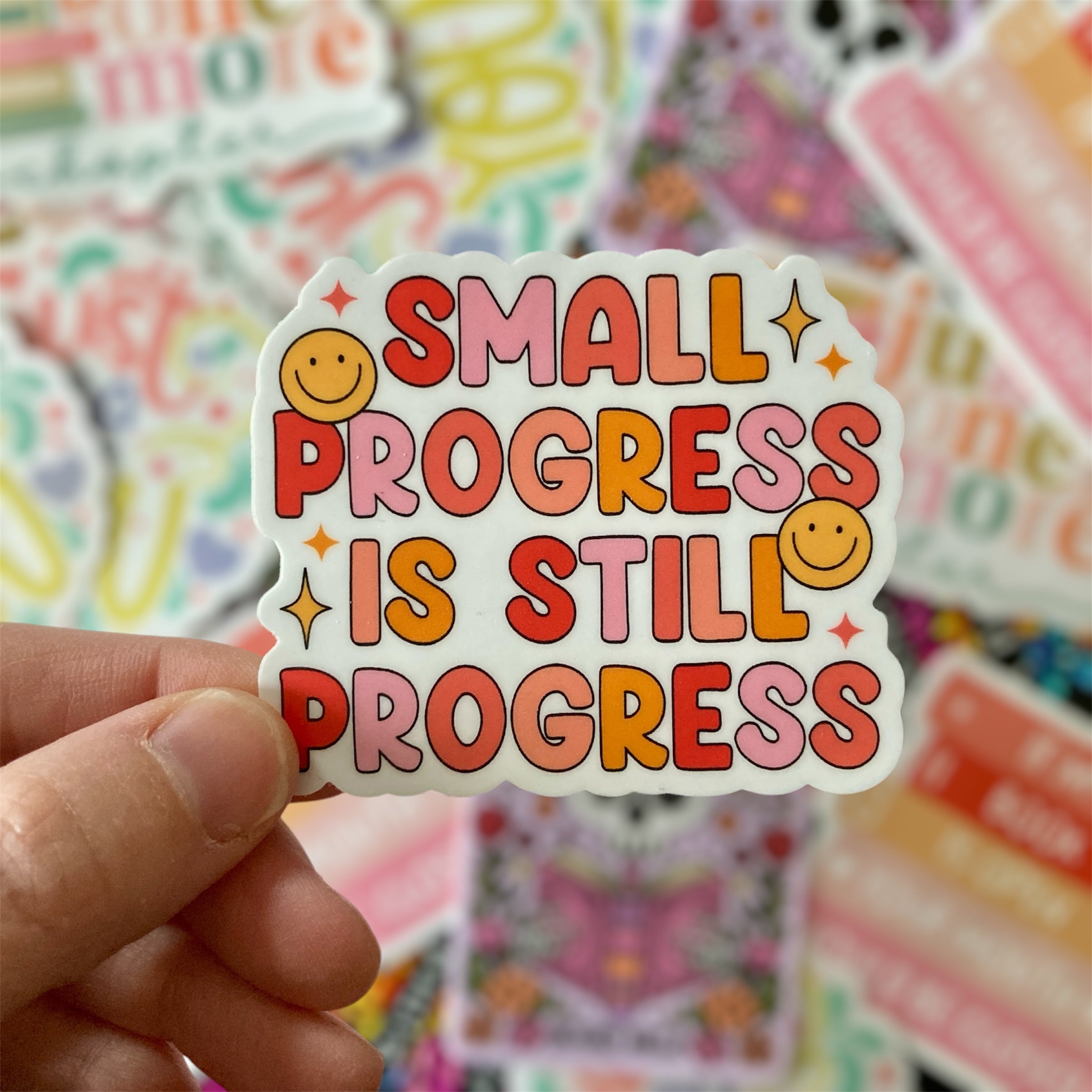 Small Progress Is Still Progress Sticker – PartyHappier