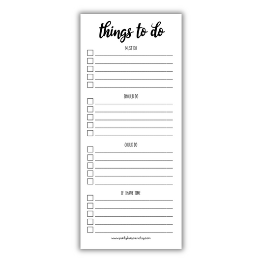 Skinny Things To Do Notepad