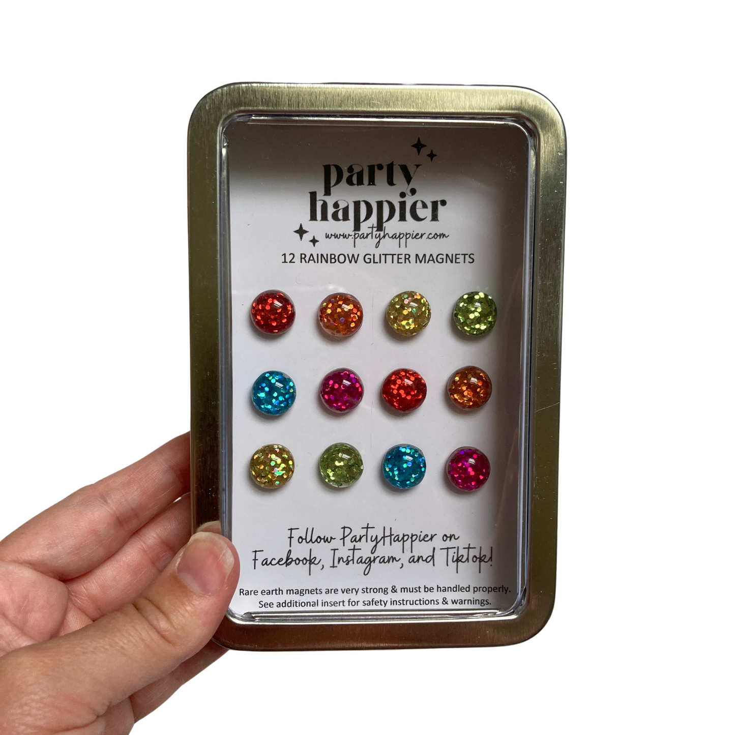 Rainbow Glitter Magnets