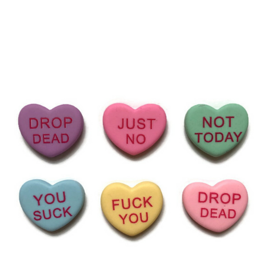 Anti-Valentine Conversation Heart Magnets