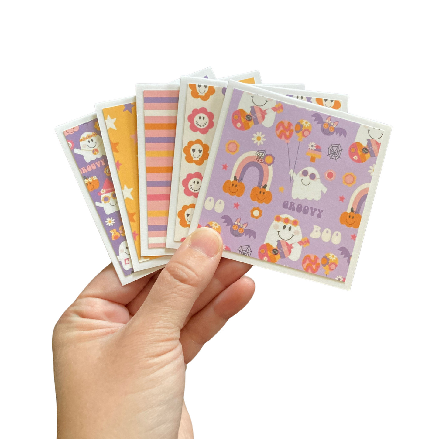 3x3 Groovy Ghost Note Cards