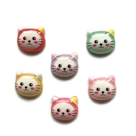 Glitter Cat Head Magnets