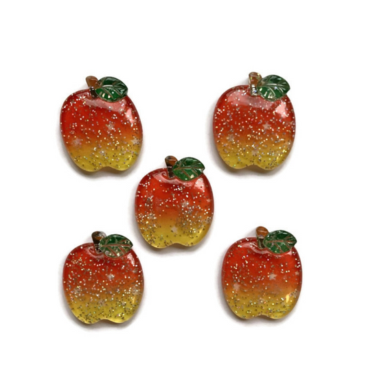 Glitter Apple Magnets