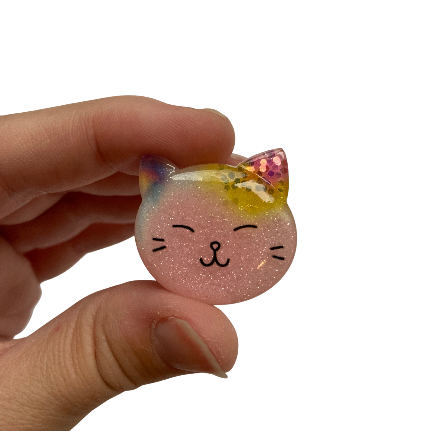 Pink Glitter Cat Magnets