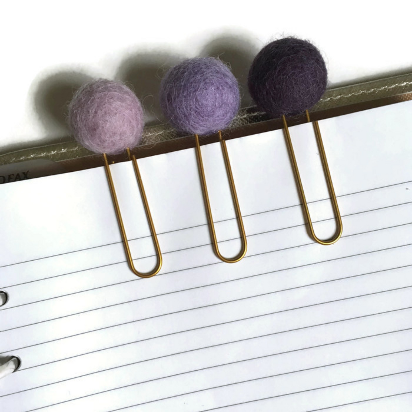 Wisteria, Lilac, & Eggplant Felt Pom Paper Clips