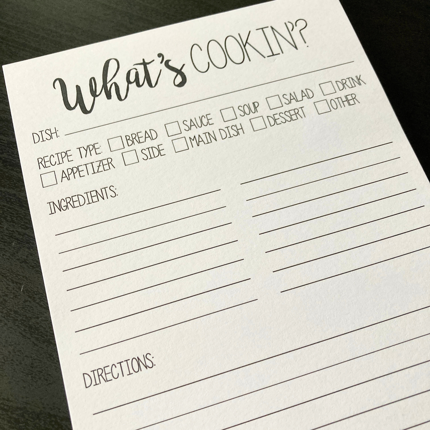 What's Cookin' Notepad