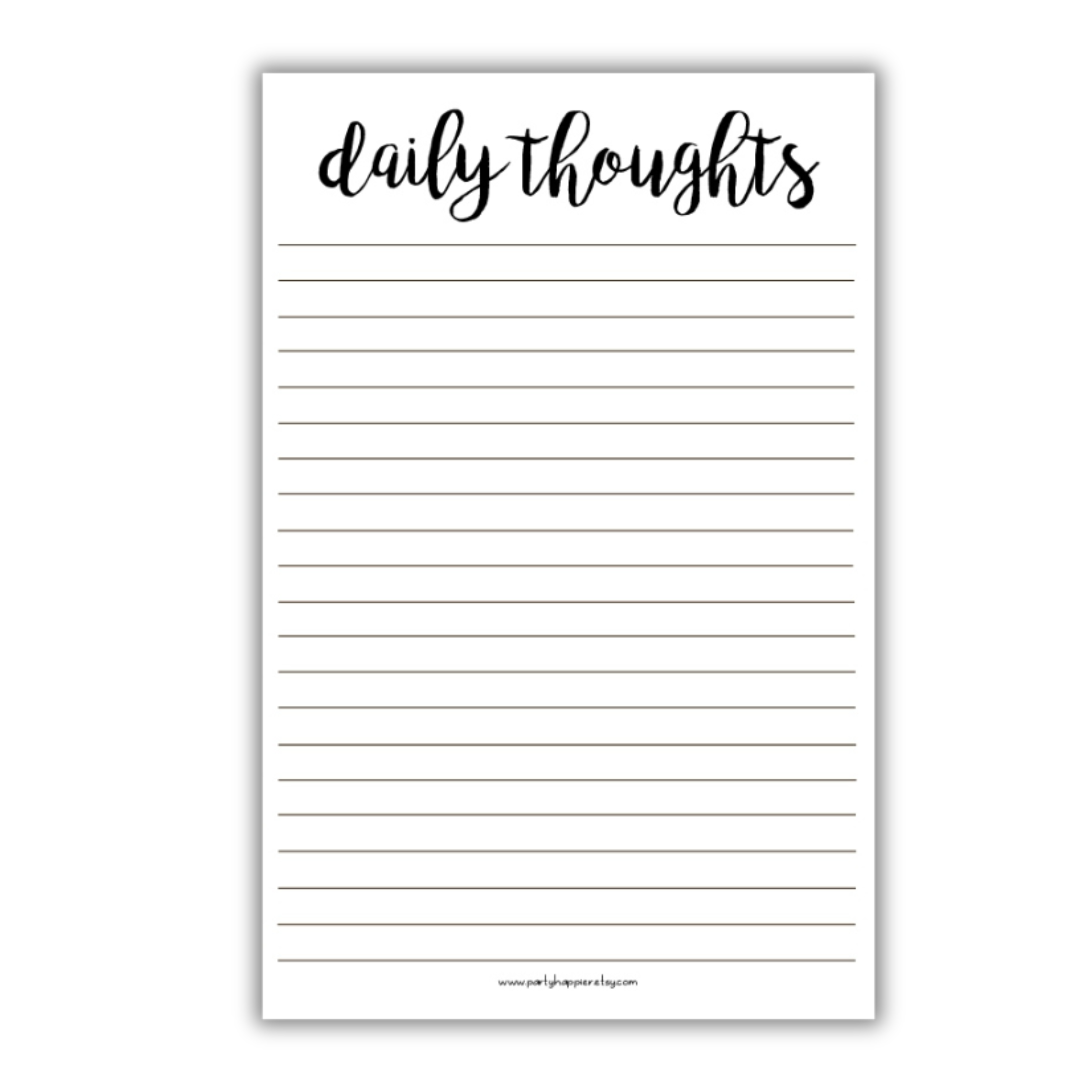 Daily Thoughts Notepad – PartyHappier