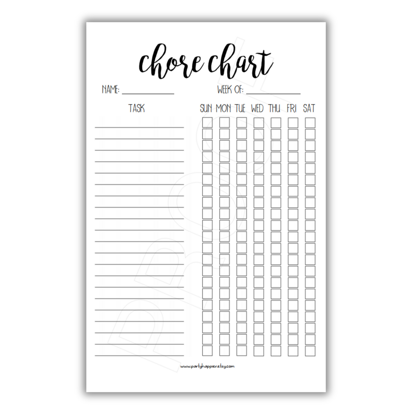 Chore Chart Notepad