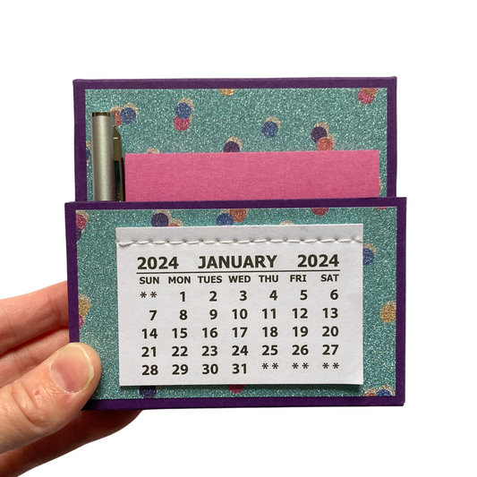 2024 Glam Glitter Dots Desk Calendar
