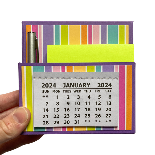 Fairy Garden Stripes 2024 Desk Calendar