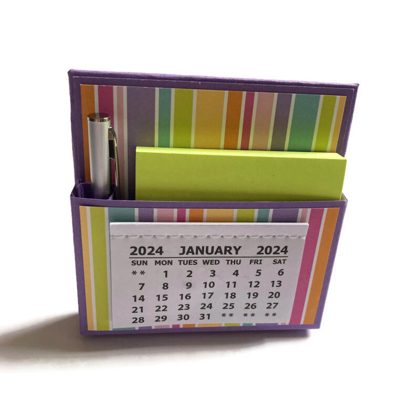 Fairy Garden Stripes 2024 Desk Calendar