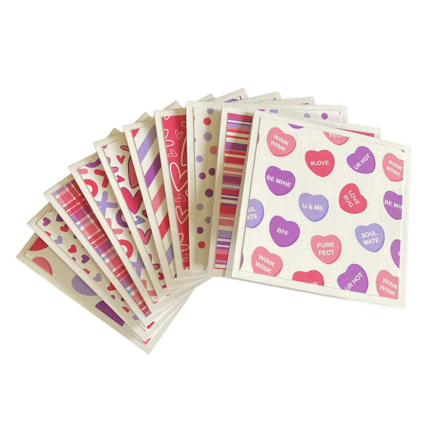 3x3 Candy Hearts Note Cards